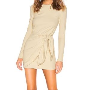 superdown Cotton Dana Wrap Mini Dress in Nude New W/O Tags